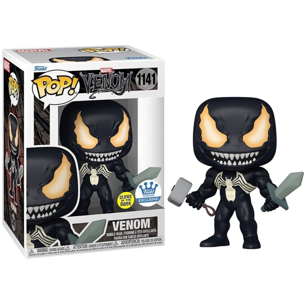 Funko Pop Marvel Venom - Venom w/ Hammer & Sword GITD