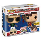 Funko Pop Marvel Gamerverse 2 Pack - Captain Marvel Vs Chun-Li Hot Topic EX