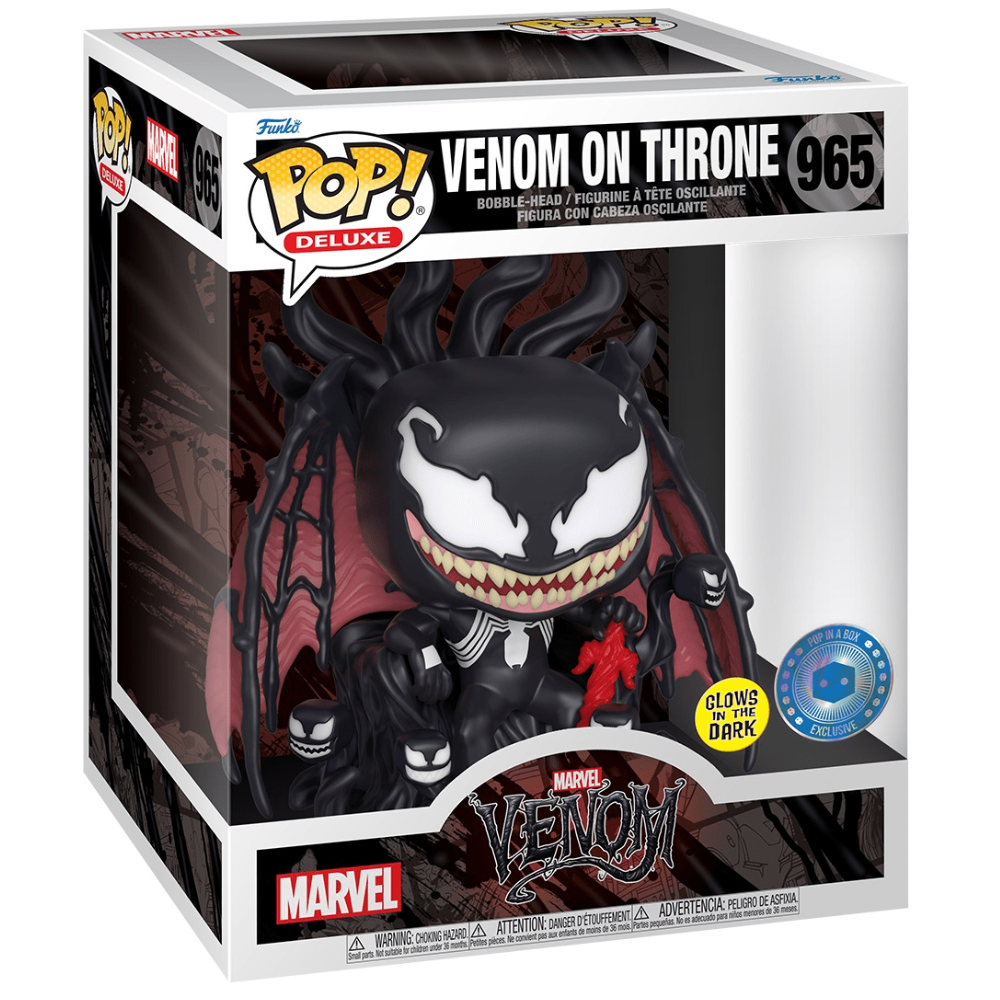 Funko Pop Marvel Venom - 5" Venom On Throne GITD PIAB EX